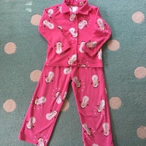Gymboree Girl’s Fleece Snowman Pajama Set